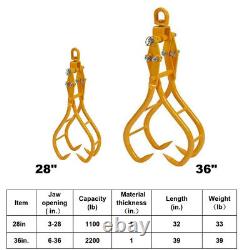 28/36 4 Griffes Pinces de Levage de Bûches en Acier Solide Robuste