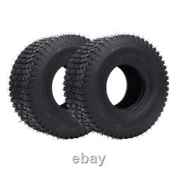 2Pcs 15x6.00-6 Pneus 570 Lbs Charge 4 Plis Résistants Tubeless pour Tracteur de Jardin