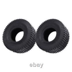 2Pcs 15x6.00-6 Pneus 570 Lbs Charge 4 Plis Résistants Tubeless pour Tracteur de Jardin