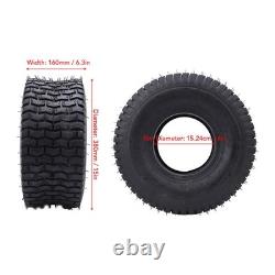 2Pcs 15x6.00-6 Pneus 570 Lbs Charge 4 Plis Résistants Tubeless pour Tracteur de Jardin