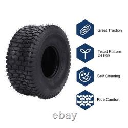 2Pcs 15x6.00-6 Pneus 570 Lbs Charge 4 Plis Résistants Tubeless pour Tracteur de Jardin