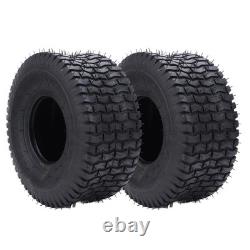 2Pcs 15x6.00-6 Pneus 570 Lbs Charge 4 Plis Résistants Tubeless pour Tracteur de Jardin