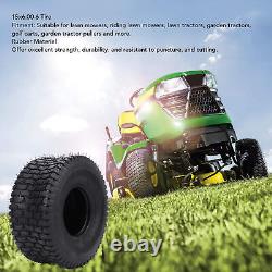 2 pneus 15x6.00-6 charge de 570 livres 4 plis pneu de tracteur de jardin robuste sans chambre à air