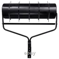 Aérateur de gazon pour tondeuse autoportée Tracteur de jardin Attelage universel 63L Fer noir