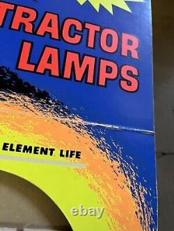 Affiche de présentoir de comptoir de lampes de tracteur robustes à montage antichoc de collection vintage.