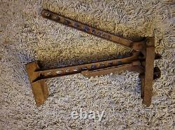 Ancien cric de train en fonte à cliquet pour tracteur 10 tonnes 1911 de service intensif.