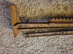 Ancien cric de train en fonte à cliquet pour tracteur 10 tonnes 1911 de service intensif.