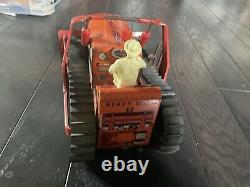 Années 1950 Marx Chenille Tracteur Bulldozer à remontage lourd en acier étamé Litho