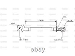 Attache supérieure robuste John Deere (Cat. 2/3) Balle et crochet Q. R., M36x4, 640mm
