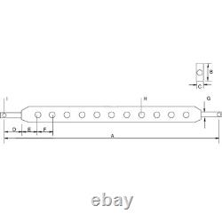 Attelage à barre de traction Catégorie 2 de 960mm avec 7 trous - Service intensif