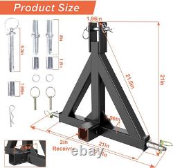 Attelage de remorque à 3 points 2, récepteur lourd, attelage de tracteur 3Pt, barre de traction Cat