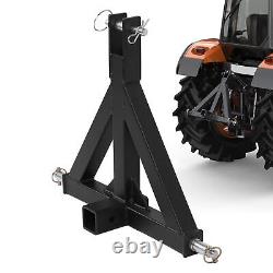 Attelage de remorque à 3 points avec récepteur de 2 pouces, attelage rapide, résistant à la rouille, robuste pour tracteur