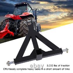 Attelage de remorque à 3 points avec récepteur de 2 pouces, attelage rapide, résistant à la rouille, robuste pour tracteur