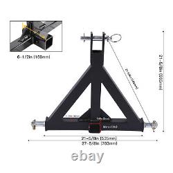 Attelage de remorque à 3 points avec récepteur de 2 pouces, attelage rapide, résistant à la rouille, robuste pour tracteur