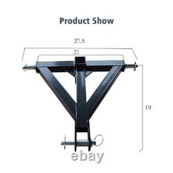 Attelage de remorque robuste à 3 points, récepteur 2, crochet de traction pour tracteur Cat. 1