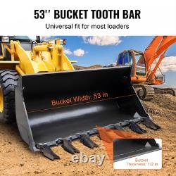 Barre de dent de seau robuste 53 pour chargeur de tracteur sous-compact 4560 lbs 1/2 Fit