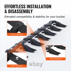 Barre de dents de seau de tracteur robuste de 53 pouces pour chargeur sub-compact de 4560 lbs