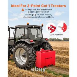 Boîte de Ballast Attelage Rapide Catégorie 1 pour Tracteur avec Contrepoids Rouge