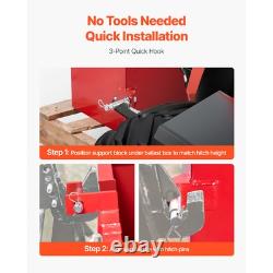 Boîte de Ballast Attelage Rapide Catégorie 1 pour Tracteur avec Contrepoids Rouge