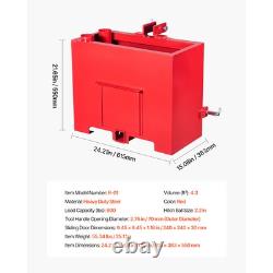 Boîte de Ballast Attelage Rapide Catégorie 1 pour Tracteur avec Contrepoids Rouge