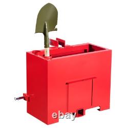 Boîte de Ballast Attelage Rapide Catégorie 1 pour Tracteur avec Contrepoids Rouge