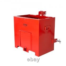 Boîte de lest pour tracteur capacité 800 lbs, acier rouge, attelage à 3 points, 5 pi³.