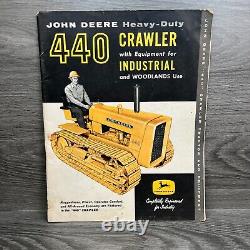 Brochure vintage de 1958 John Deere 440 tracteur industriel sur chenilles lourdes Annonce d'occasion
