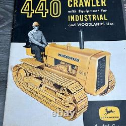 Brochure vintage de 1958 John Deere 440 tracteur industriel sur chenilles lourdes Annonce d'occasion