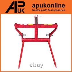 Cadre de balle à montage 3 points avec dents M28 de 1100 mm pour prise de fumiers de presse à balles