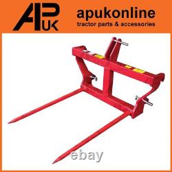 Cadre de balle à montage 3 points avec dents M28 de 1100 mm pour prise de fumiers de presse à balles