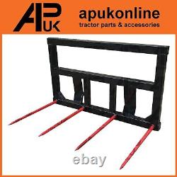 Cadre de grande balle carrée robuste M28 x 1100mm avec 4 dents à pointes et cône 2 pour tracteur