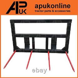 Cadre de grande balle carrée robuste M28 x 1100mm avec 4 dents à pointes et cône 2 pour tracteur