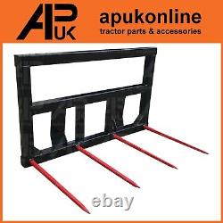 Cadre de grande balle carrée robuste M28 x 1100mm avec 4 dents à pointes et cône 2 pour tracteur