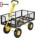 Chariot De Jardin Robuste 410 Kg, Wagon Utilitaire En Acier, Pneus Pneumatiques, Atv