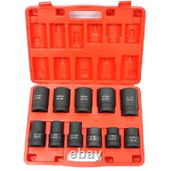 Ensemble de douilles à chocs robustes SAE et métriques de 11 pièces 1 po pour camions et équipements agricoles.