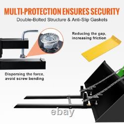 Fourches à palettes robustes 2000 lbs longueur totale de 60 pouces avec stabilisateur ajustable à pince