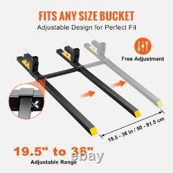 Fourches à palettes robustes 2000 lbs longueur totale de 60 pouces avec stabilisateur ajustable à pince