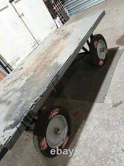Grand Chariot À Bagages Heavy Duty Vintage Industrial MILL Trolley Railway 60 X 30