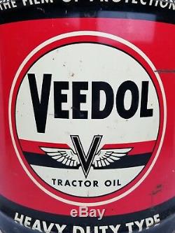 Huile De Tracteur Veedol Vintage Type Heavy Duty Tidewater Bidon D'huile En Métal De 5 Gallons Vg