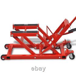 Jack hydraulique pour voiture, tracteur, moto, ATV en acier coulé, robuste, rouge, 680 kg G8U8