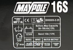 Maypole Heavy Duty Acier 12 Amp 12v / 24v Voiture Van Tracteur Chargeur De Batterie Mp716