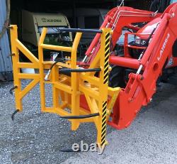 NOUVEAU MANIPULATEUR DE BALLES RONDES ROBUSTE 2025, GRAPPIN, PINCE, supports Euro 8 pour tracteur