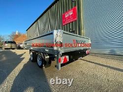 New Nugent Heavy Duty Platbed F3117h Remorque +dropsides 10'2 X 5'7 3500kg Mgw