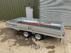 New Nugent Heavy Duty Platbed F3717h Remorque +dropsides 12'2 X 5'7 3500kg Mgw