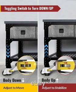 Niveau de roulettes Castor, ensemble de 4 roulettes rétractables lourdes, M12 et 1/2 Ste