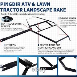 Nivellement de pelouse en acier robuste Grader Râteau pour allée de gravier Tracteurs pour VTT UTV