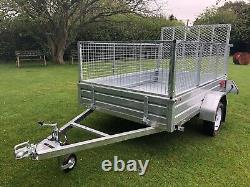 Nouvelle remorque monoroue robuste avec rampe de chargement et kit de cage LIVRAISON AU ROYAUME-UNI