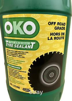 Oko 25 litres de scellant pour pneus tout-terrain robuste pour machines agricoles et tracteurs.