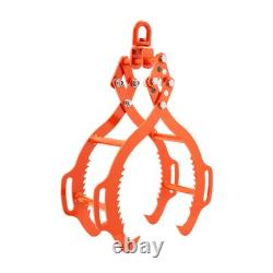 Pince à bûches de 36 pouces, outil de levage robuste à 4 griffes en acier avec rotule