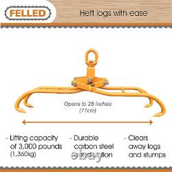 Pince à bûches, grappin à bûches, tire-bûches, langues de traction, transporteur forestier à quatre rangées 1000 kg